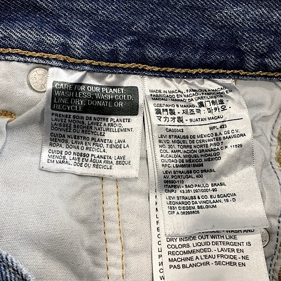 Levi's Premium Denim Jean Shorts Womens Size 25 Button Fly Distressed Frayed Hem - Picture 10 of 15